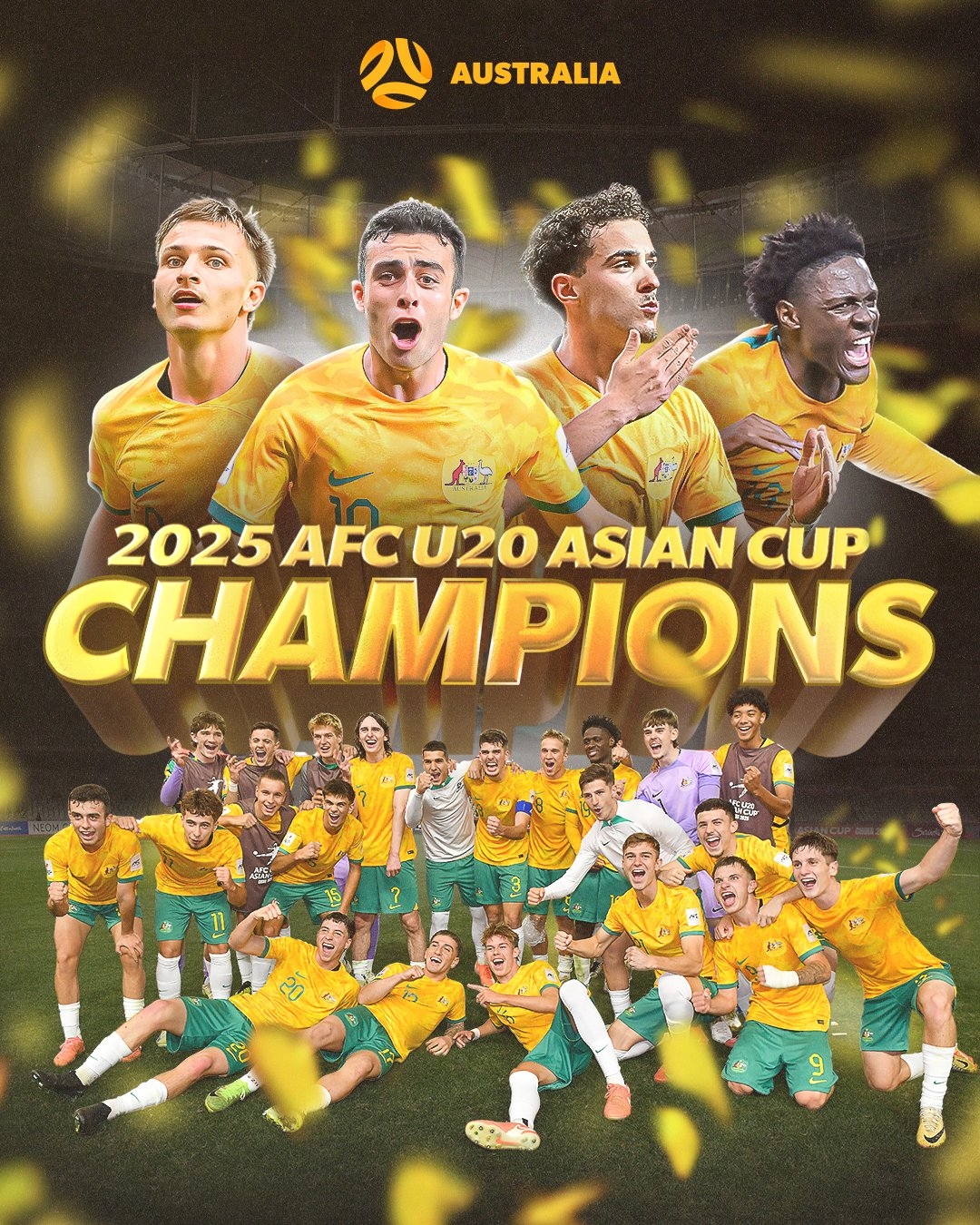 U20亞洲杯排名：澳大利亞首奪冠，澳沙韓日前4進世青賽，中國第8