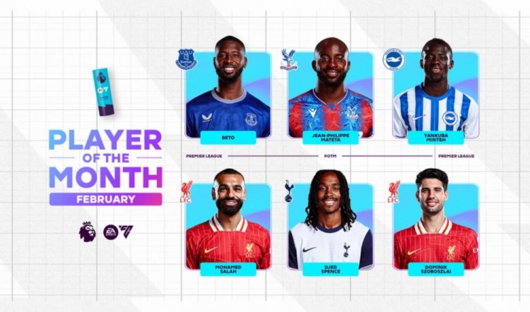 英超2月最佳候選：貝托、馬特塔、明特、薩拉赫、斯賓塞、索博